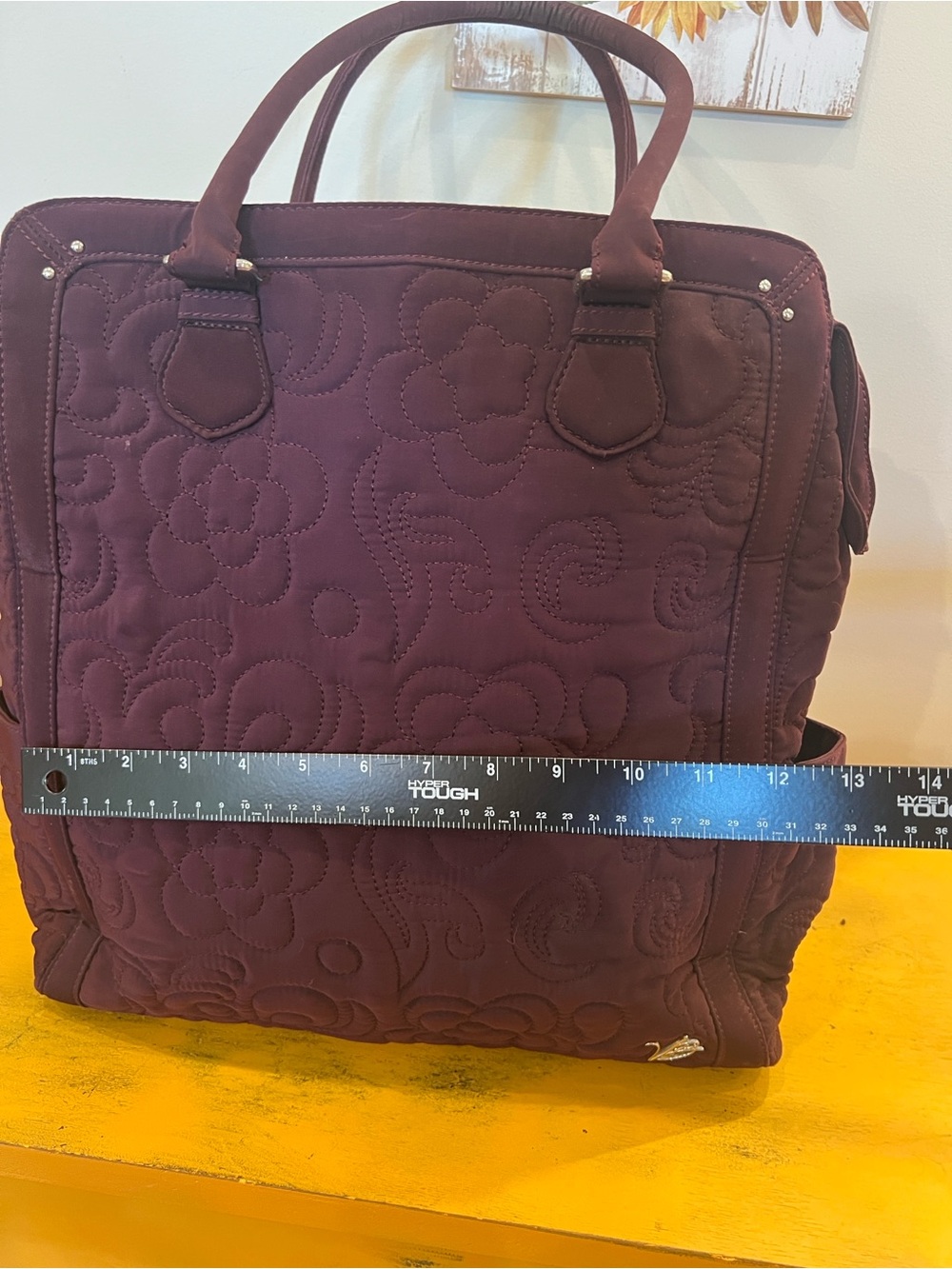 Vera Bradley North South Quilted Plum Floral Tote - Picture 9 of 9